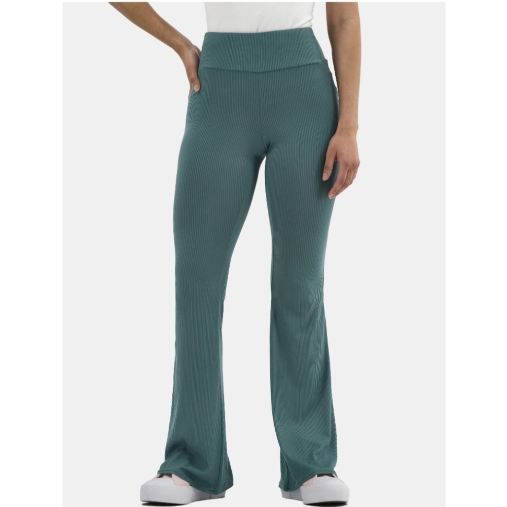 No Boundaries Women's Size XS (0-2) Ribbed Flare Pants with Lettuce-Edge Hem NWT